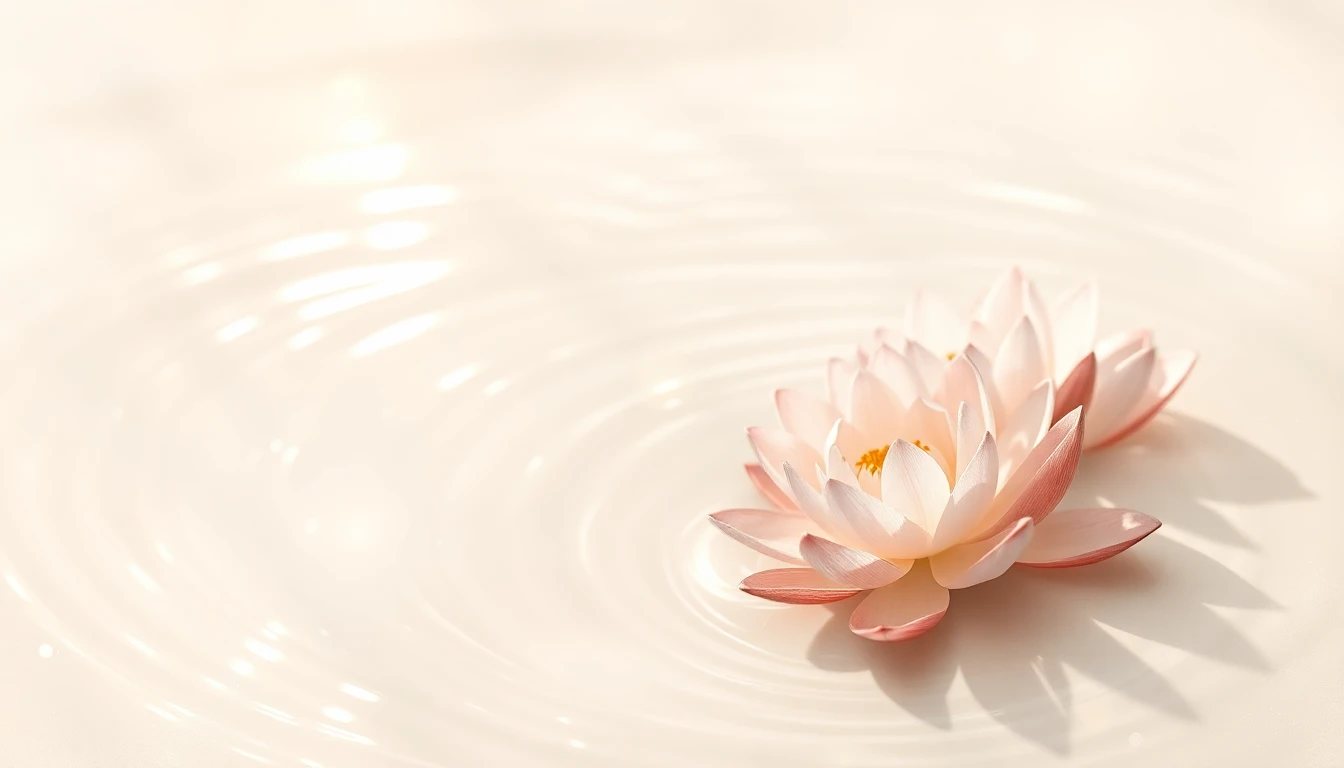 Sanfte Wasserkräuselung mit Silbermond-Reflexion, Perle und Rose